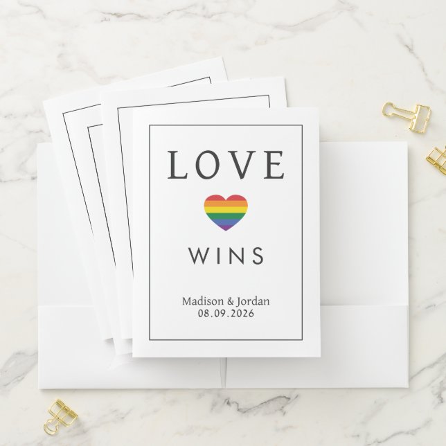 Custom Names / Text Rainbow LOVE Pocket Folder (In Situ)