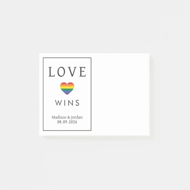 Custom Names / Text Rainbow LOVE Post-it Notes (Front)