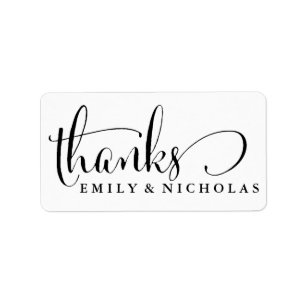 Custom Names Thank You Label