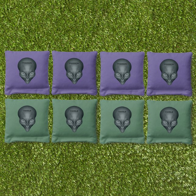 Custom NameS UFO Alien Cornhole Bags (Set)