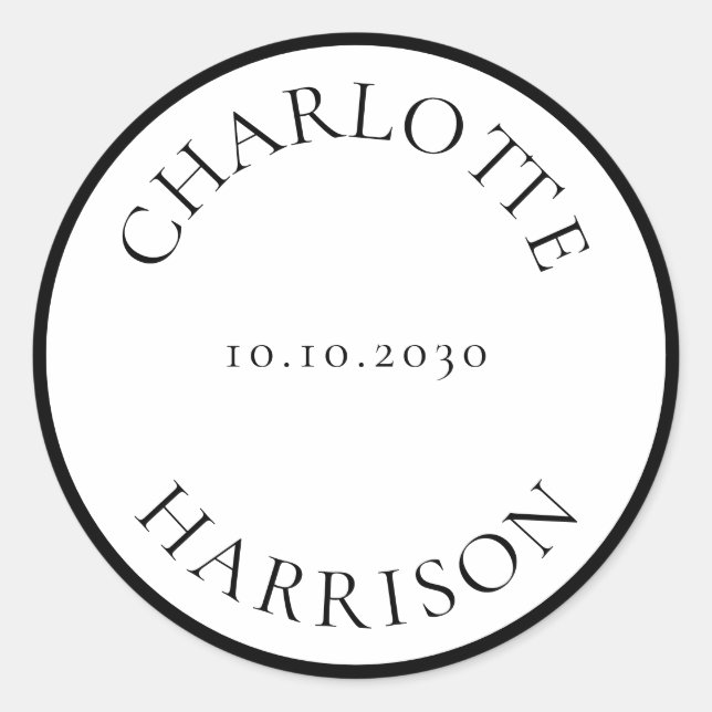 Custom names Wedding gift favor tag stickers (Front)