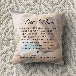 Custom NANA Message Photo Modern Mother's Day Throw Pillow