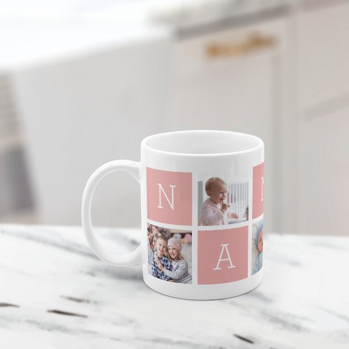 Custom Nanie Grandmother 5 Photo Collage Coffee Mug