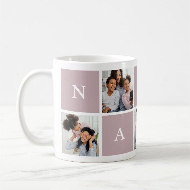 Custom Nanny Grandmother 5 Photo Collage Coffee Mu Coffee Mug (Left)