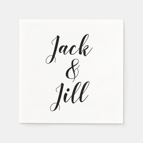 Custom napkins with names of bride and groom