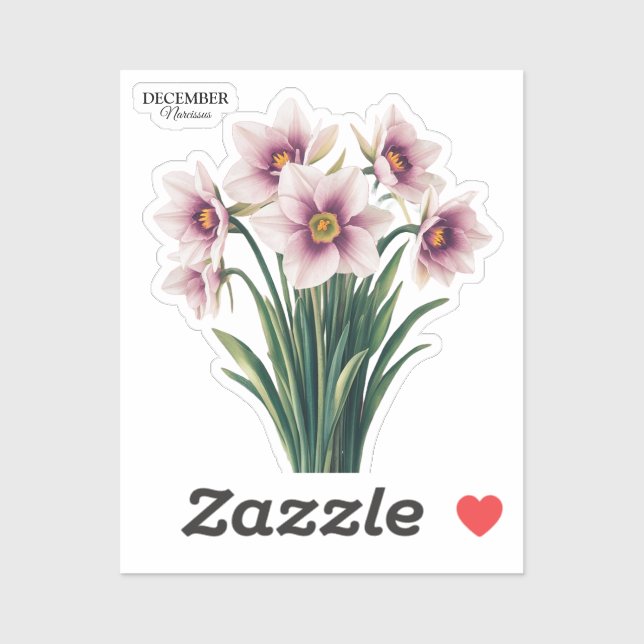 Custom Narcissus Bloom - December Gift Sticker (Sheet)