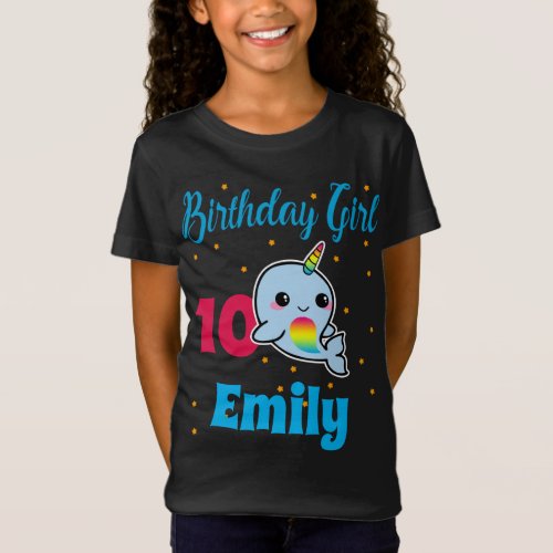 Custom Narwhal Birthday Party Matching T_Shirt