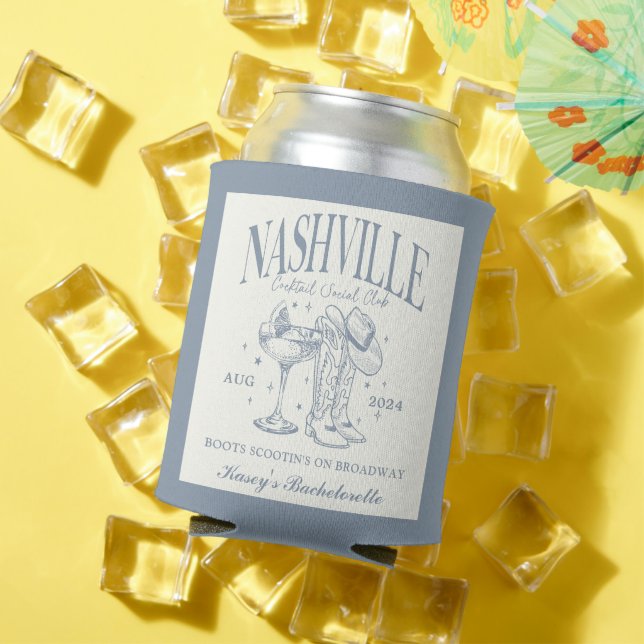 Custom Nashville Bachelorette Rodeo Cocktail Can Cooler (In Situ Summer)