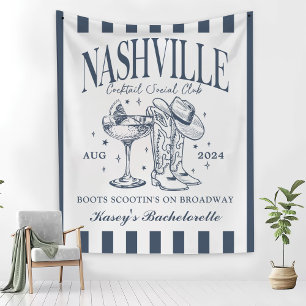 Custom Nashville Bachelorette Rodeo Cocktail Tapestry