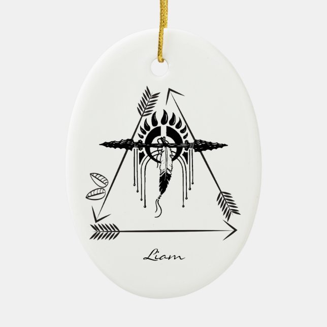 Custom Native American Lance Christmas Decorations (Front)