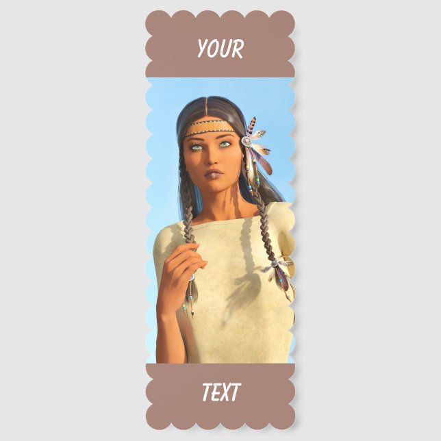 Custom Native American Woman Indigenous Outfit Bookmarks (Front)