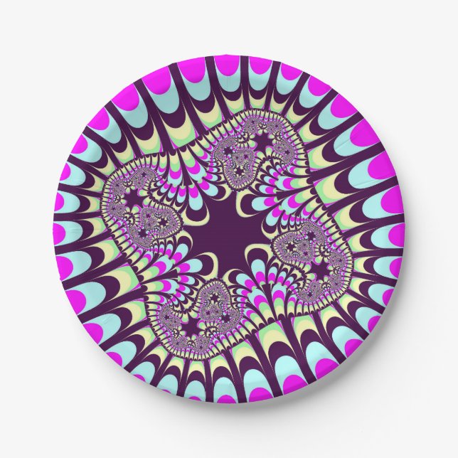 Custom Native Paint Flower Paper Plates (Front)