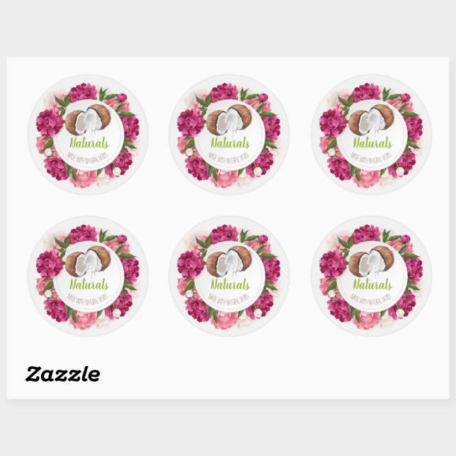 CUSTOM Natural fresh Herbs Classic Round Sticker (Sheet)