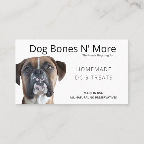 Custom Natural Gourmet Dog Treats Bakery  Business Card