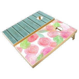 Custom Natural Wood Cornhole Set