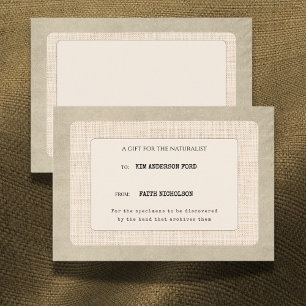 Custom Naturalist Graduation Gift Enclosure Card
