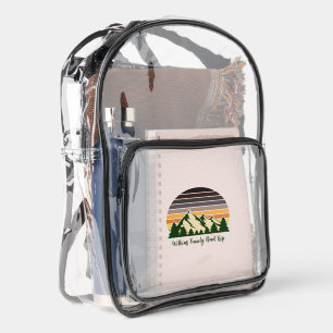 Custom Nature Family Vacation Forest Sunset Clear Backpack