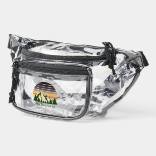 Custom Nature Family Vacation Forest Sunset Clear Fanny Pack