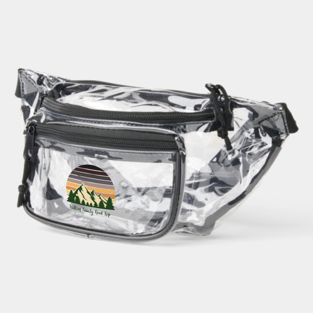 Custom Nature Family Vacation Forest Sunset Clear Fanny Pack (Left)