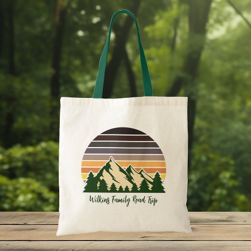 Custom Nature Family Vacation Green Forest Tote Bag