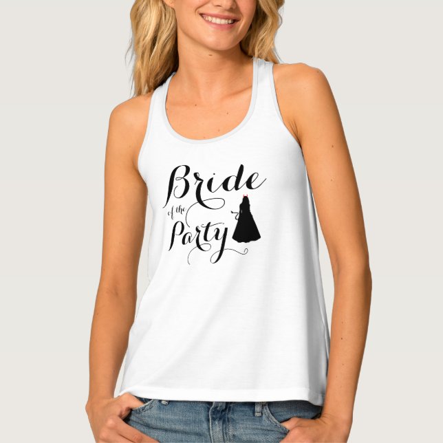Custom Naughty Batchelorette Bride's Modern Script Tank Top (Front)