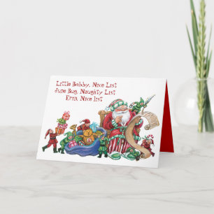 Custom Naughty Nice List Christmas Card for Kids