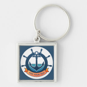 Custom Nautical Anchor and Ocean Lover Vacation Keychain