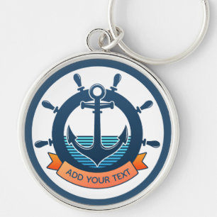 Custom Nautical Anchor and Ocean Lover Vacation Keychain