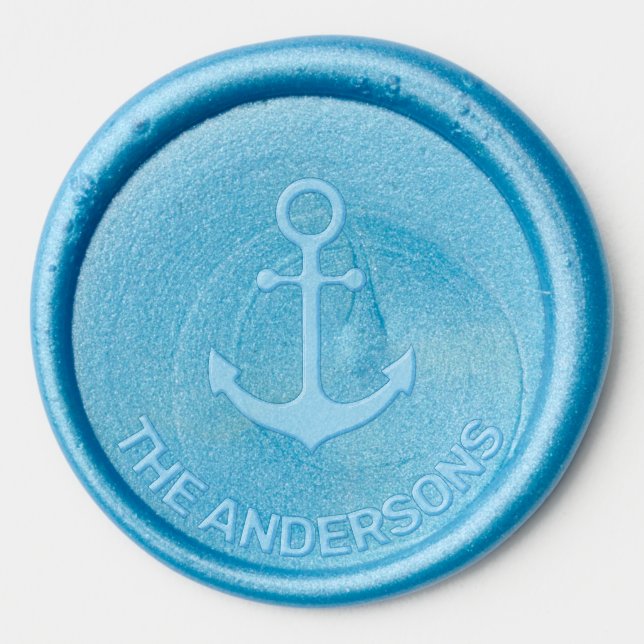 Custom Nautical Anchor and Text Wax Seal Sticker (Front)
