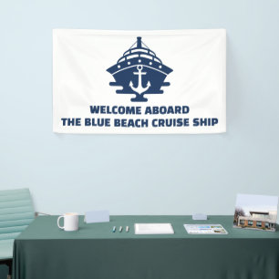 Custom Nautical Anchor Beach Cruise Welcome Banner