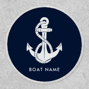 Custom Nautical Anchor Boat Name Minimalist Patch