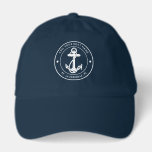 Custom Nautical Anchor Boat Name Tropical Swag Hat<br><div class="desc">Add your boat name and dock by clicking the "Personalize" button. Set sail in style with our custom nautical-themed boating swag. The hat boasts a cute design inspired by the ocean's wonders, featuring classic maritime motifs such as an anchor and rope. Whether you're cruising along the coast or embarking on...</div>