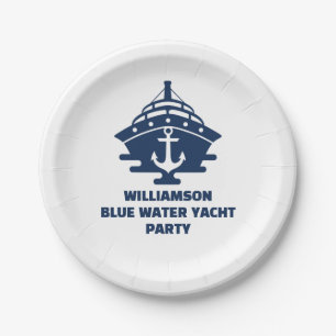 Custom Nautical Anchor Boat Party Paper Plates