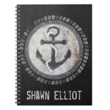 Custom Nautical Anchor Chalkboard Photo Notebook