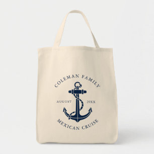 Custom Nautical Anchor Family Cruise Swag Tote Bag