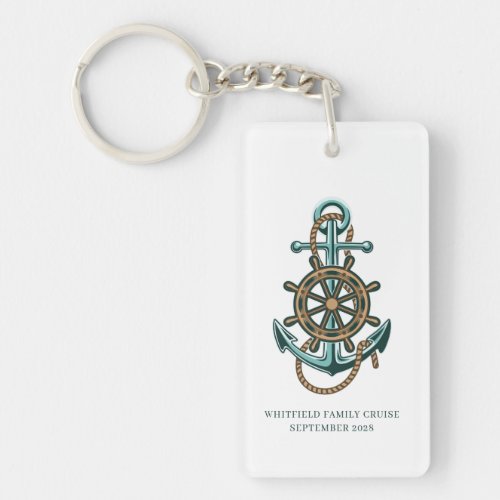 Custom Nautical Anchor Family Reunion Cruise Keychain