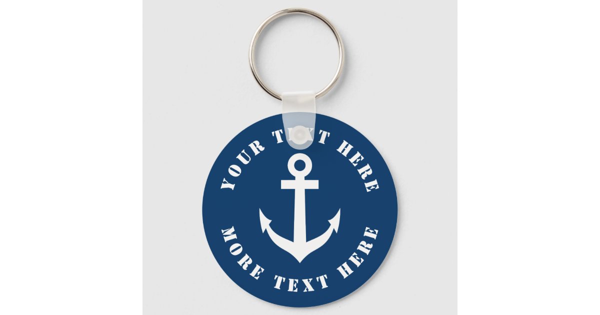 Custom nautical anchor keychain for boat captain Zazzle