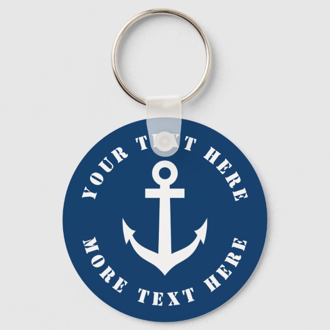 Custom nautical anchor keychain for boat captain (Front)