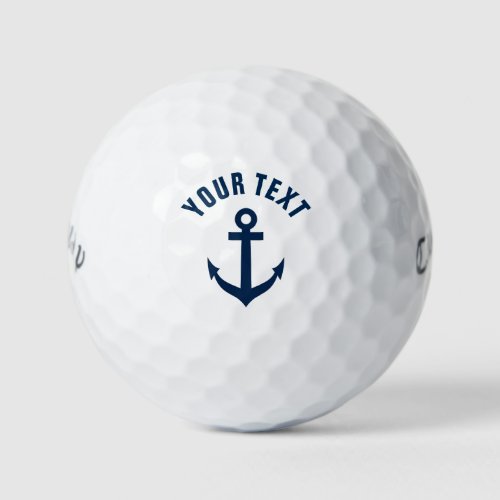 Custom nautical anchor logo golf ball gift set