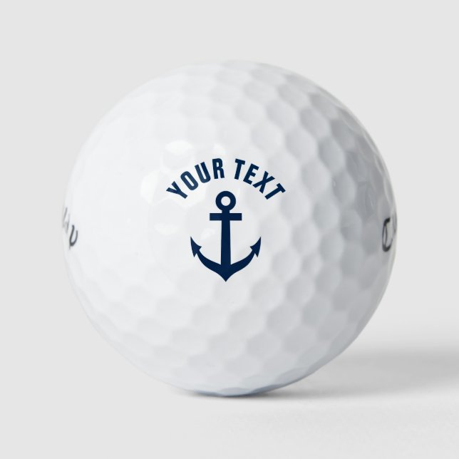 Custom nautical anchor logo golf ball gift set (Front)