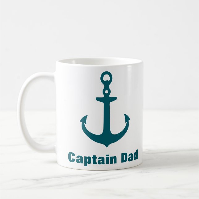 Custom Nautical Anchor Mug with Personalized Name (Left)
