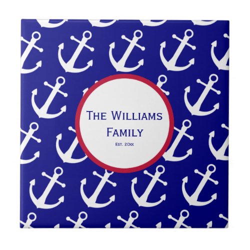 Custom Nautical Anchor Pattern Tile