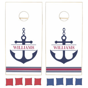 Custom Nautical Anchor Personalized Cornhole Set