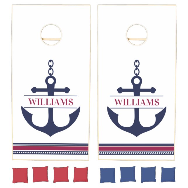 Custom Nautical Anchor Personalized Cornhole Set (Set)