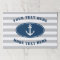Custom nautical anchor stripe paper party placemat
