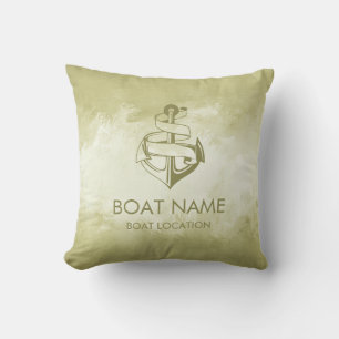 Custom Nautical Anchor Throw Pillow
