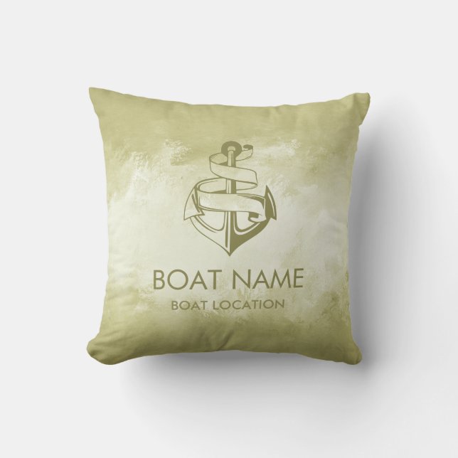 Custom Nautical Anchor Throw Pillow (Front)