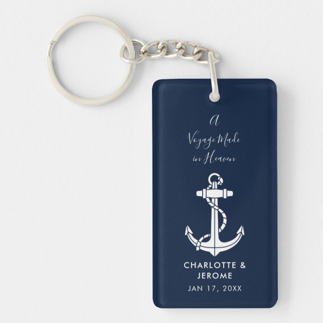 Custom Nautical Anchor Wedding Favors Keychain (Front)