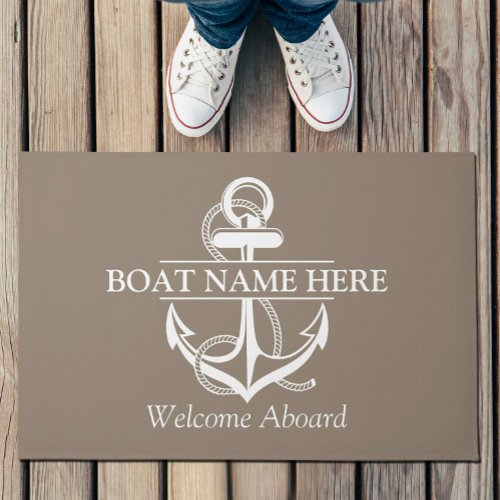 Custom Nautical Anchor Welcome Aboard Doormat 