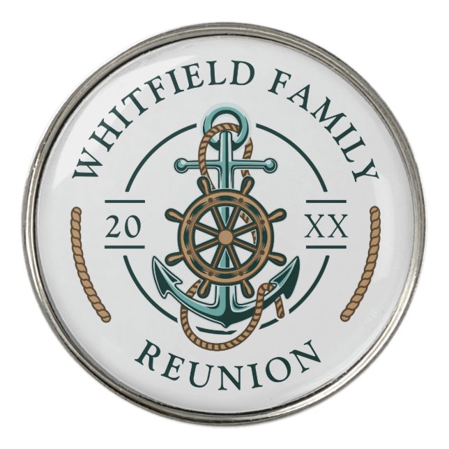 Custom Nautical Annual Family Reunion Anchor Divot Tool (Detail)
